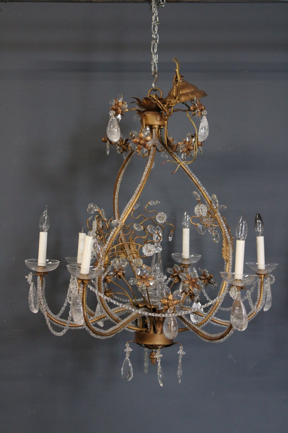 VINTAGE BEADED CHANDELIER WITH