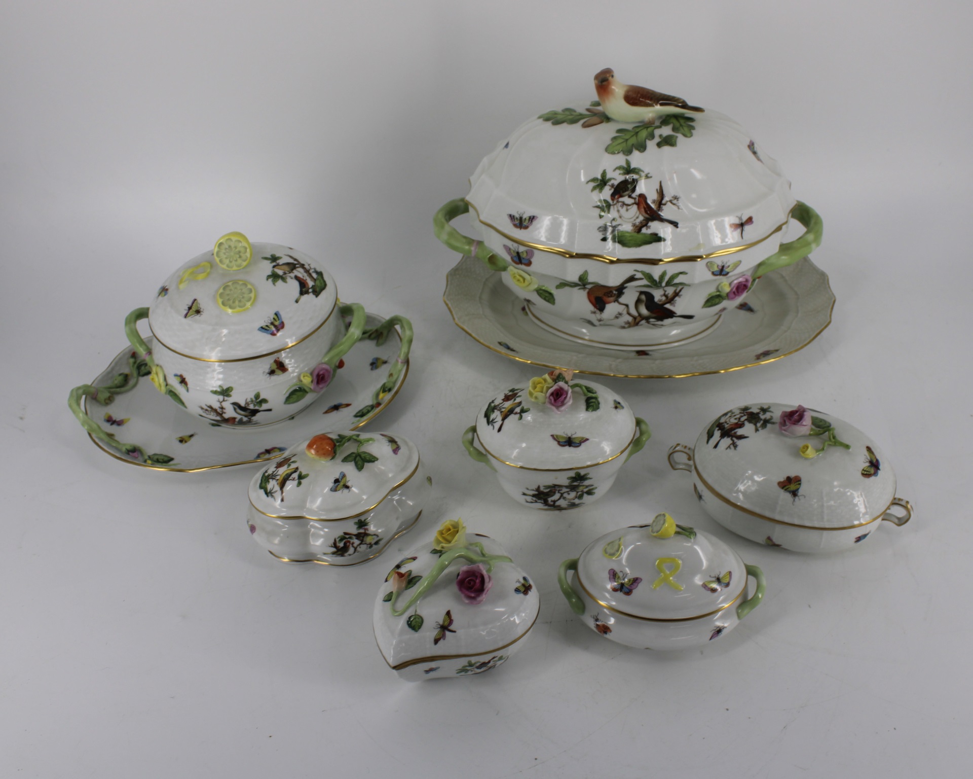 HEREND PORCELAIN LIDDED TUREENS