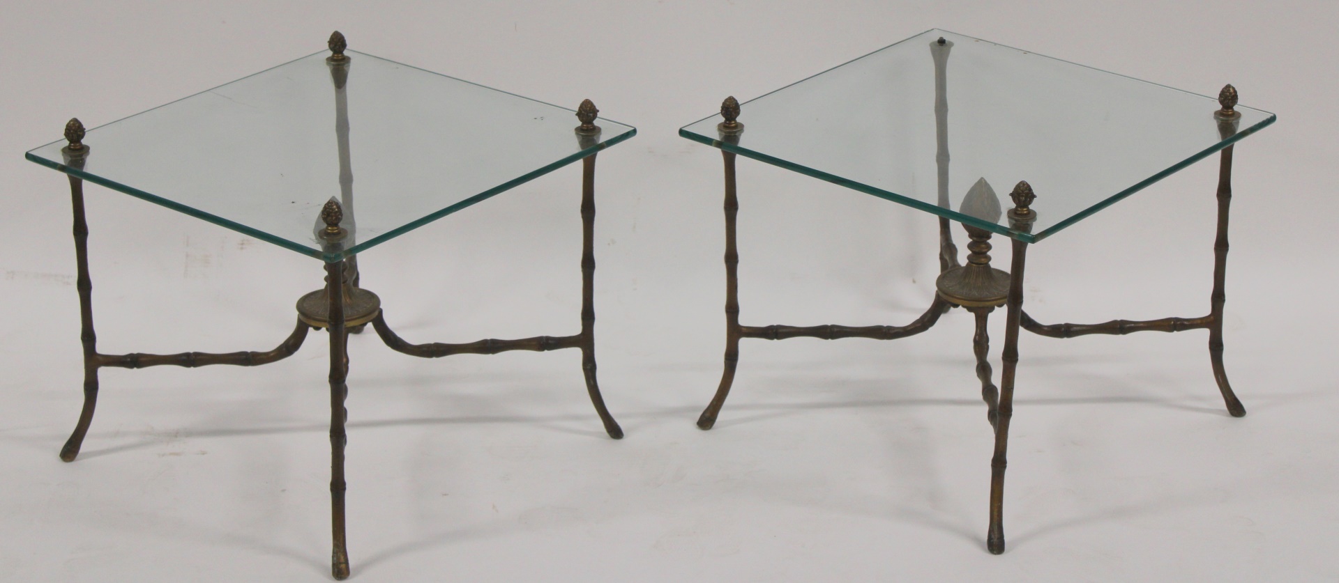 A MIDCENTURY PAIR OF GILT METAL