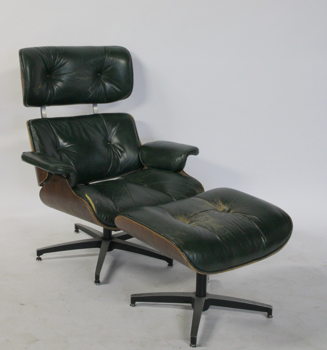 MIDCENTURY EAMES STYLE GREEN LEATHER 3bc27b