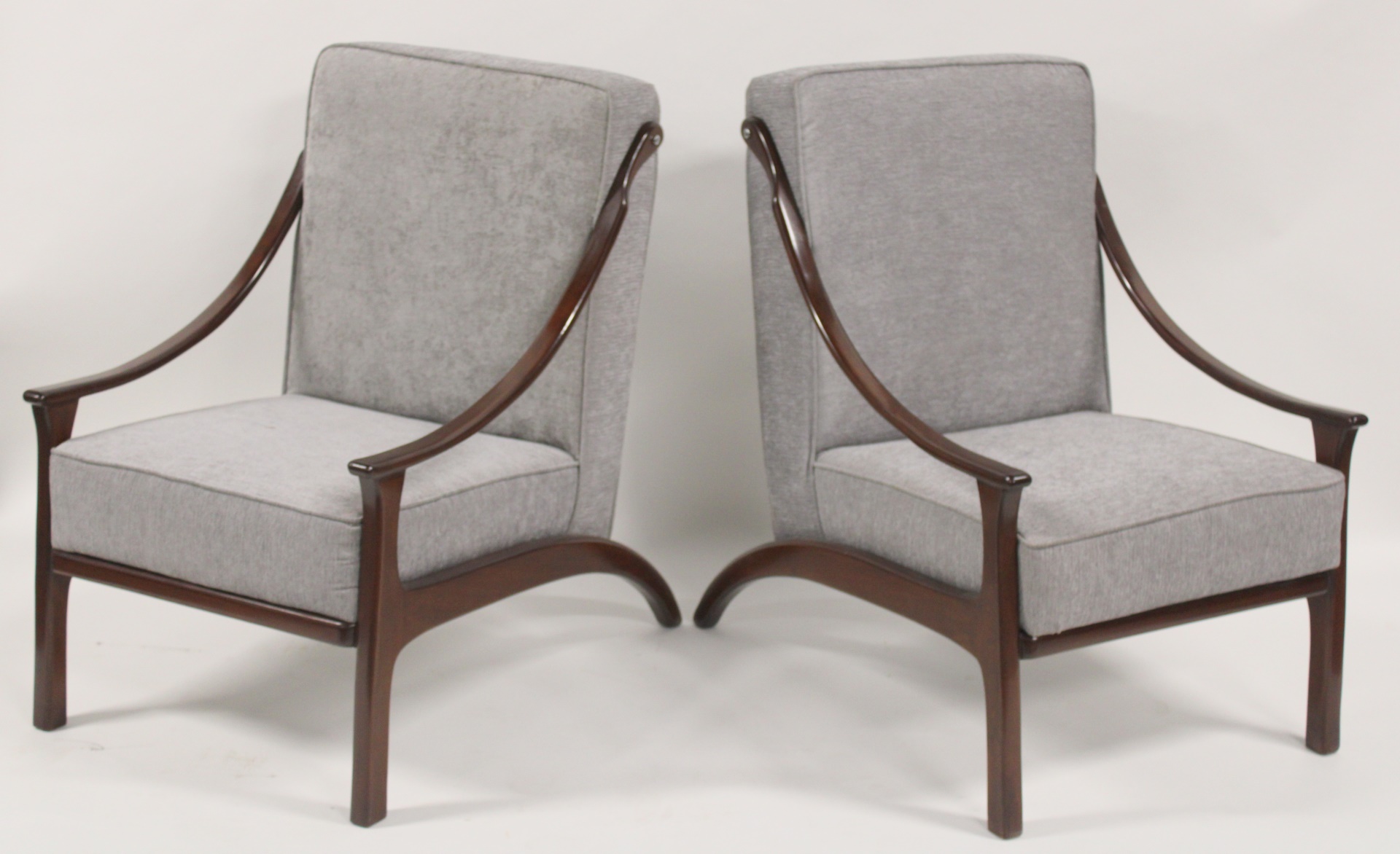 PAIR OF MIDCENTURY STYLE UPHOLSTERED