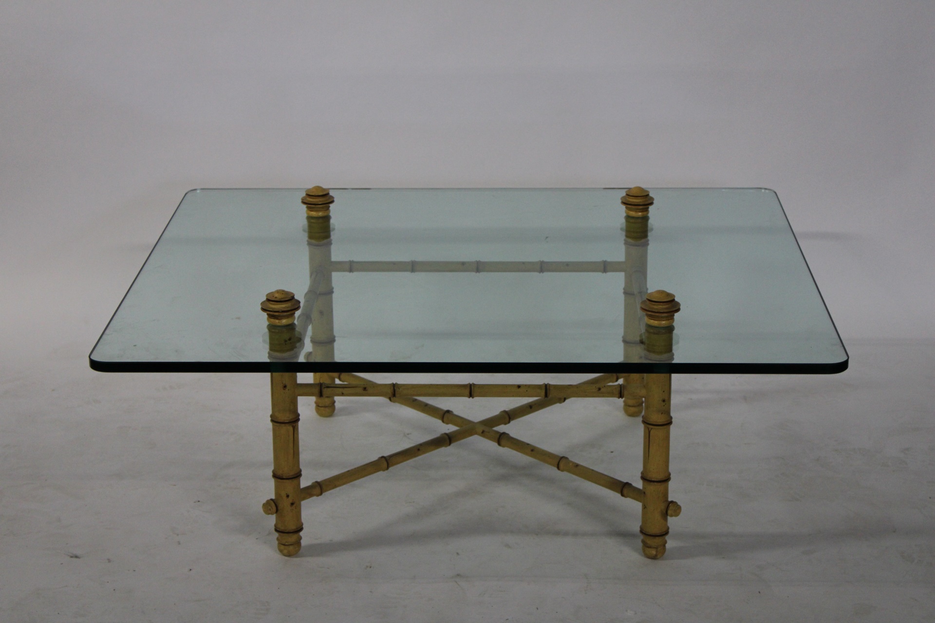 MIDCENTURY BAMBOO FORM GLASS TOP 3bc296