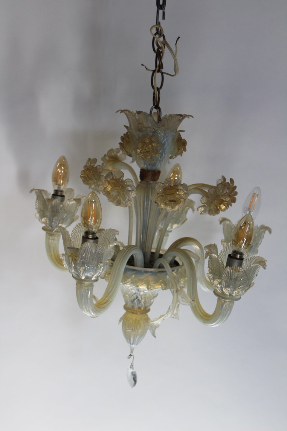 VINTAGE MURANO GLASS CHANDELIER  3bc430