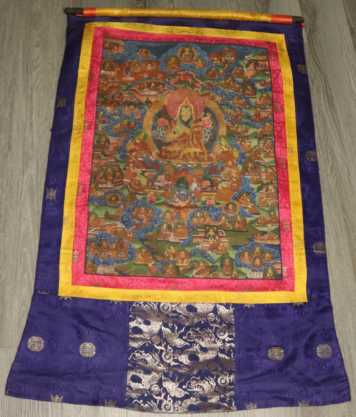 PAINTED TIBETAN THANGKA Accompanied 3bc43a