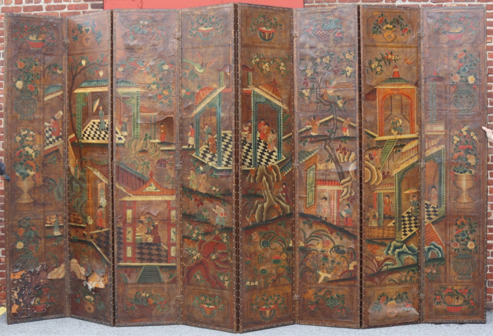 EX SOTHEBY S ASIAN 8 PANEL LACQUERED 3bc43e