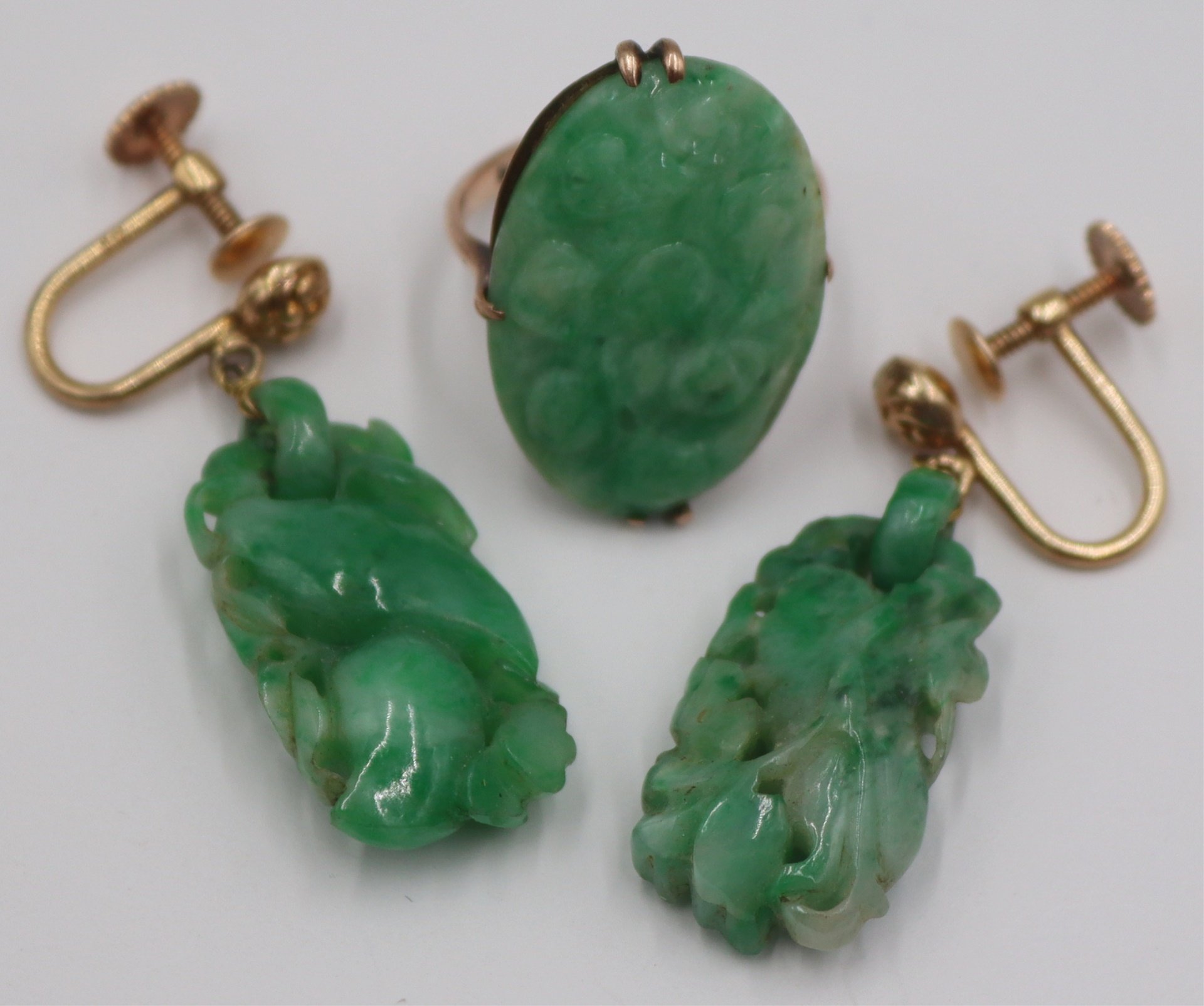 JEWELRY GOLD MOUNTED JADE JEWELRY 3bc44f