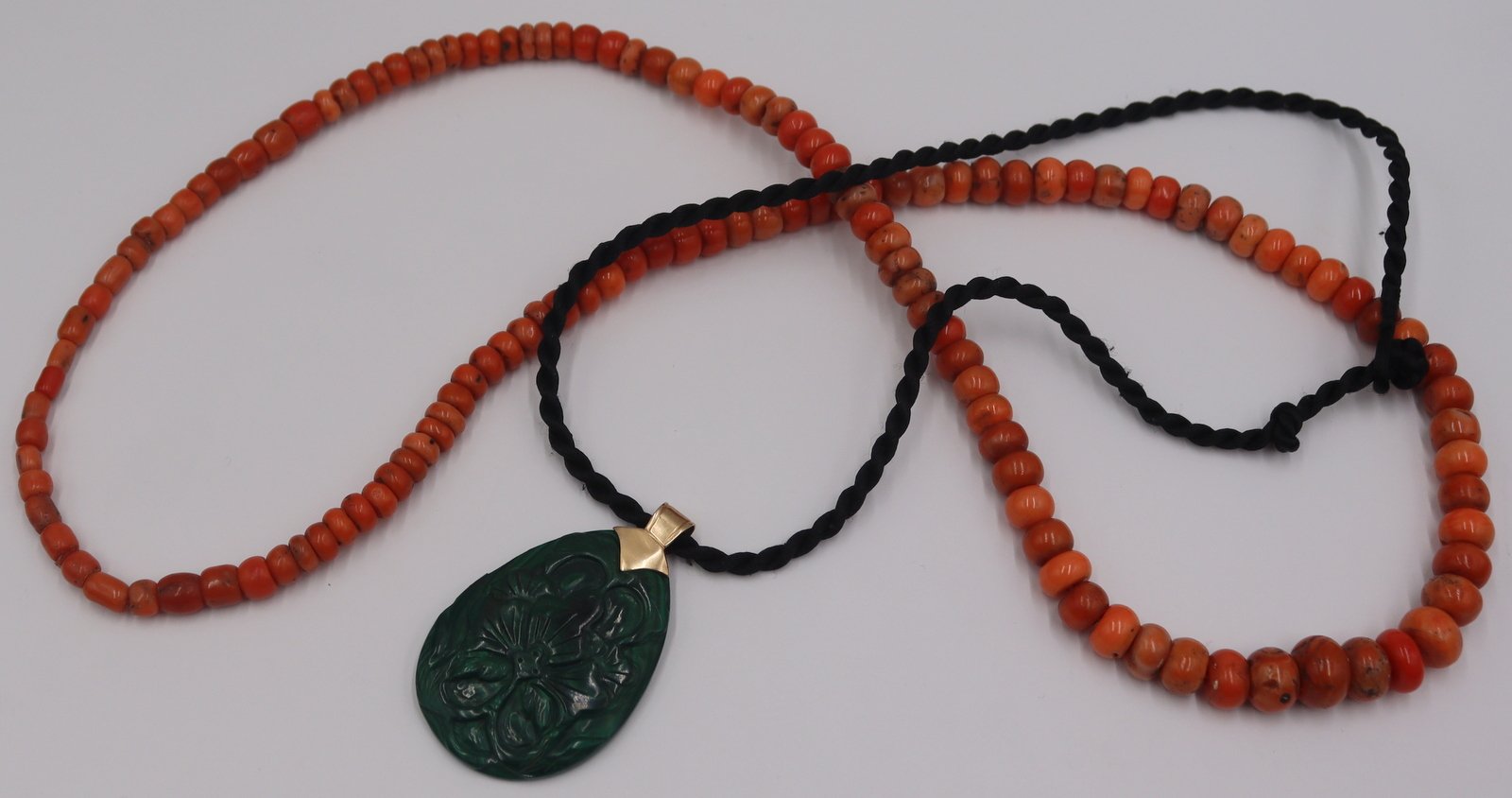 JEWELRY ASIAN MALACHITE AND CORAL 3bc462