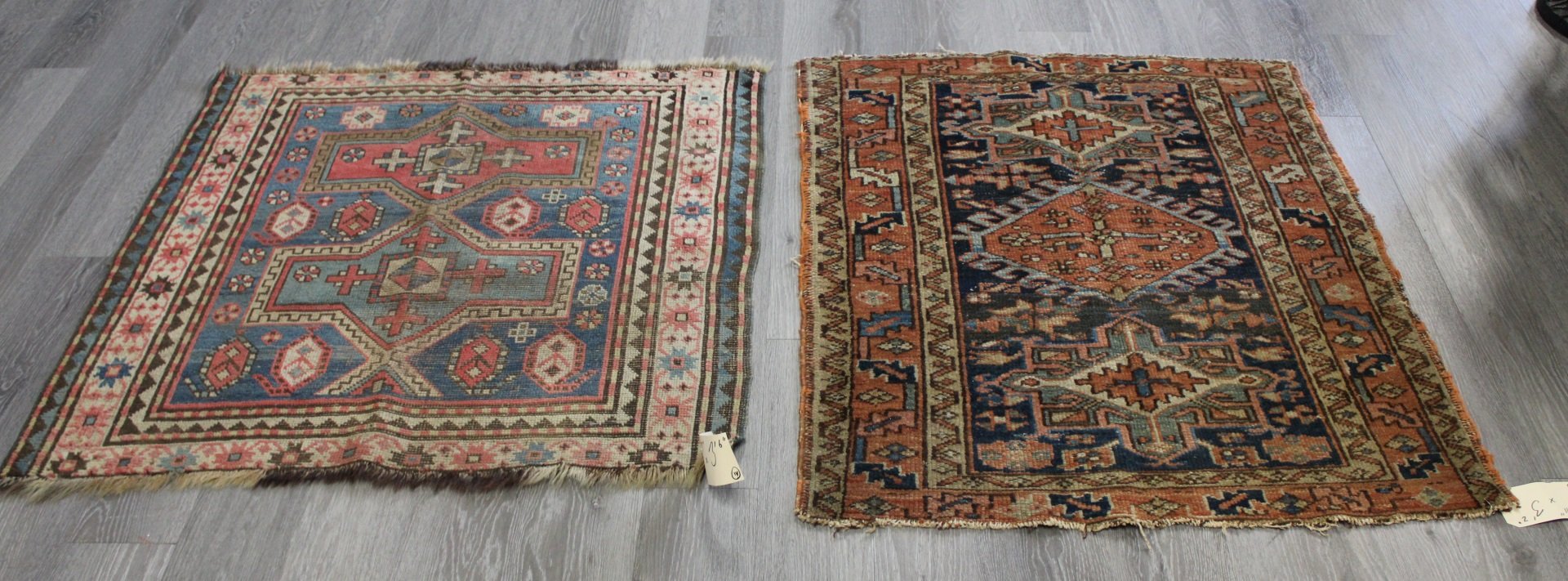 2 ANTIQUE AND FINELY HAND WOVEN