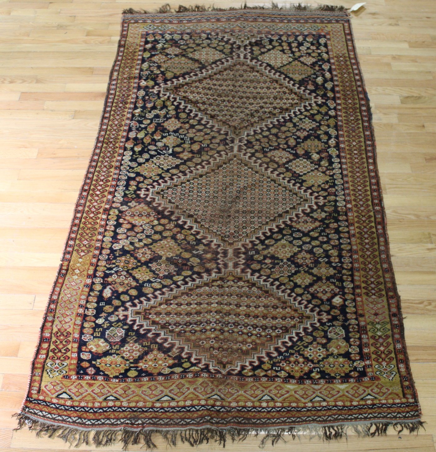 ANTIQUE FINELY HAND WOVEN KAZAK 3bc467