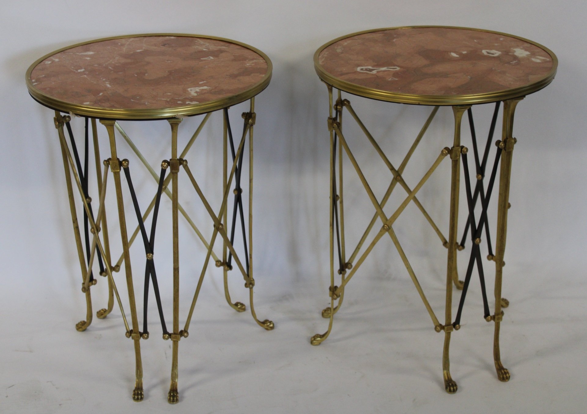 PAIR OF GUERIDON STYLE BRONZE TABLES 3bc4af