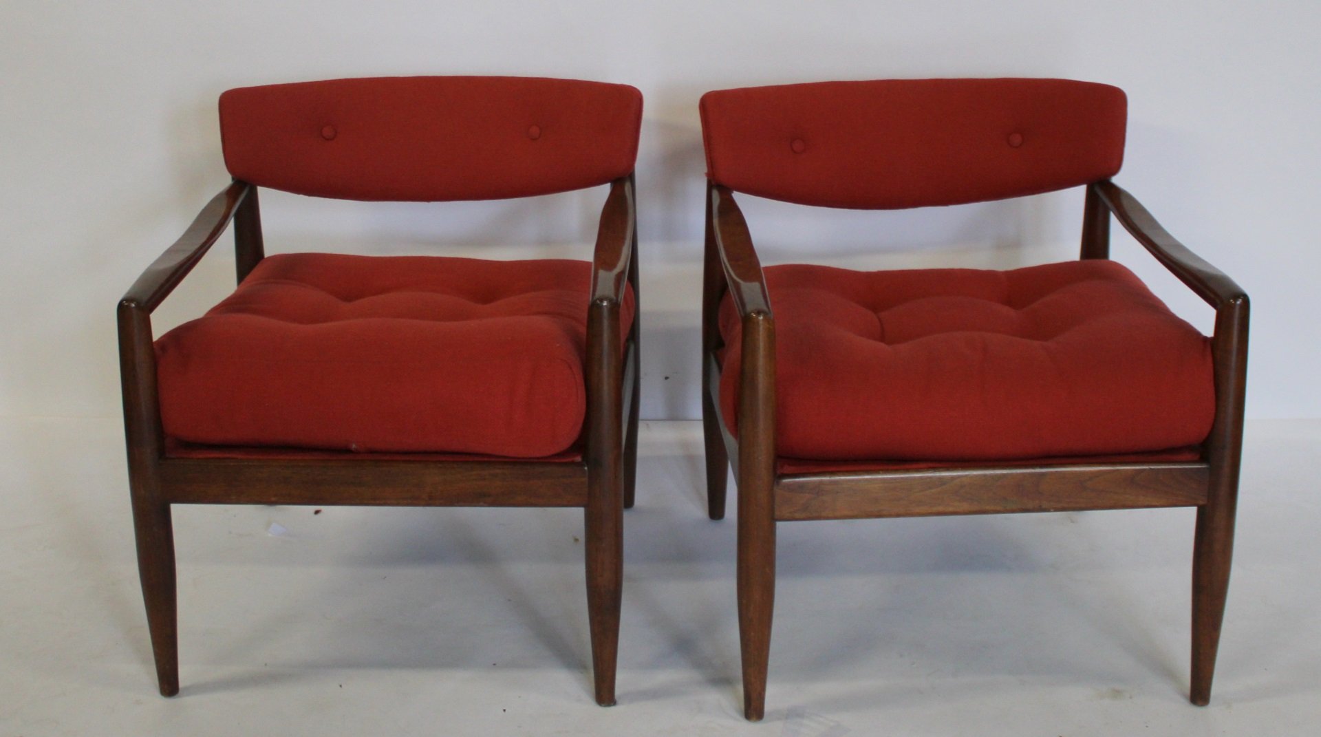 MIDCENTURY PAIR OF UPHOLSTERED