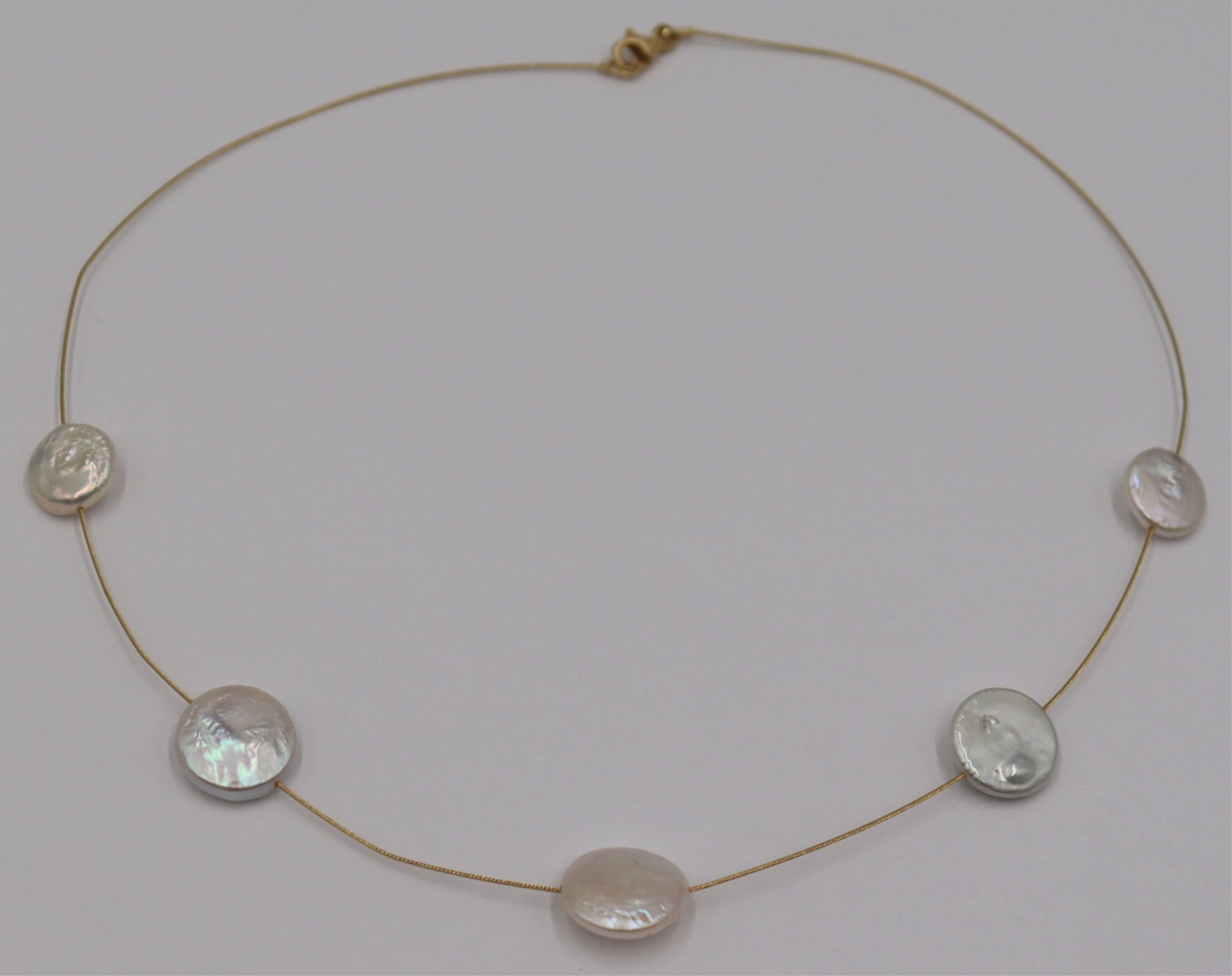 JEWELRY 18KT GOLD AND BUTTON PEARL 3bc546