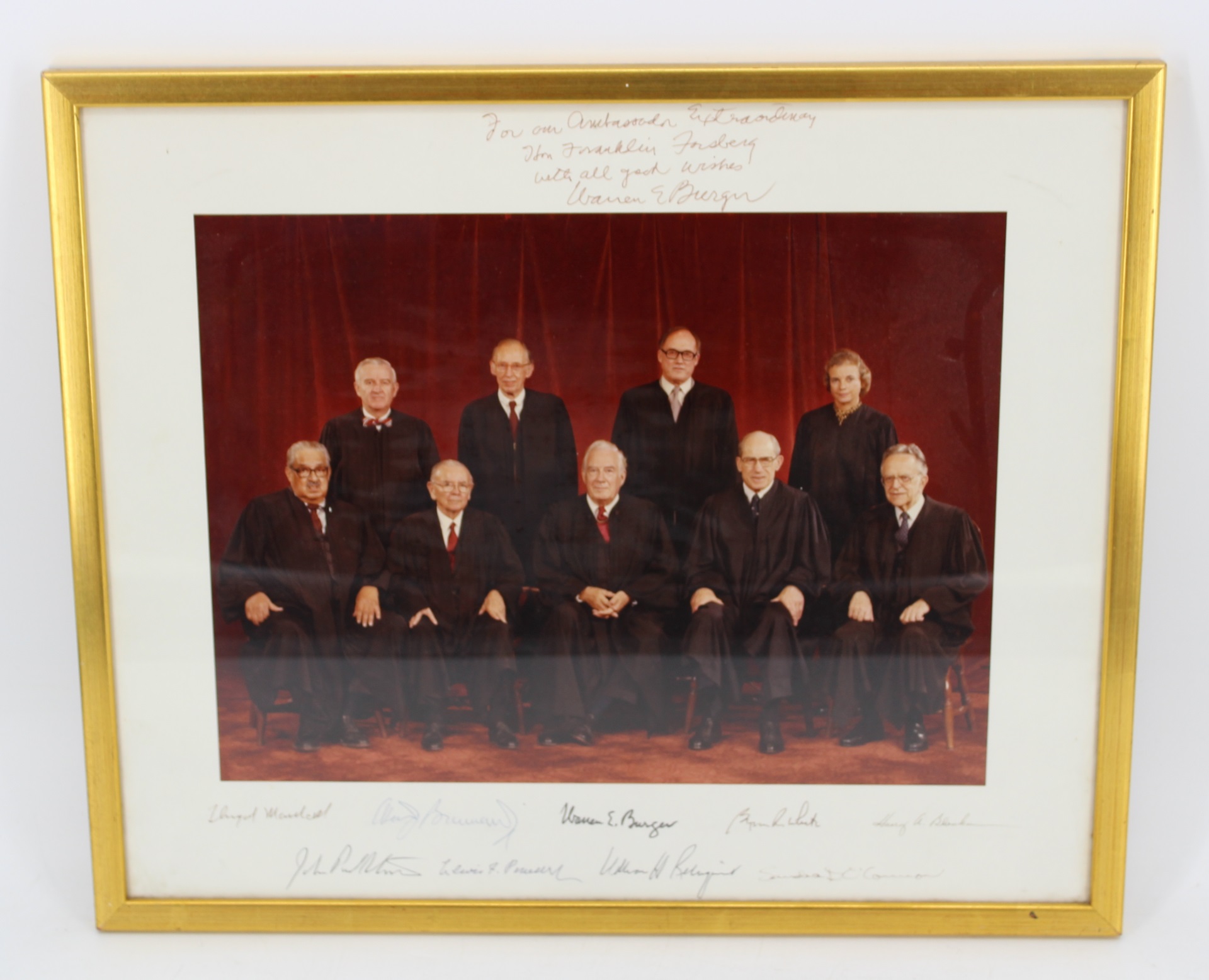 SIGNED PHOTOGRAPH OF THE U S SUPREME 3bc652