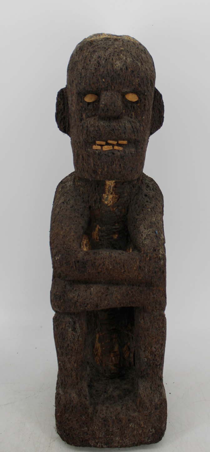 ANTIQUE CARVED WOODEN IFUGAO SEATED