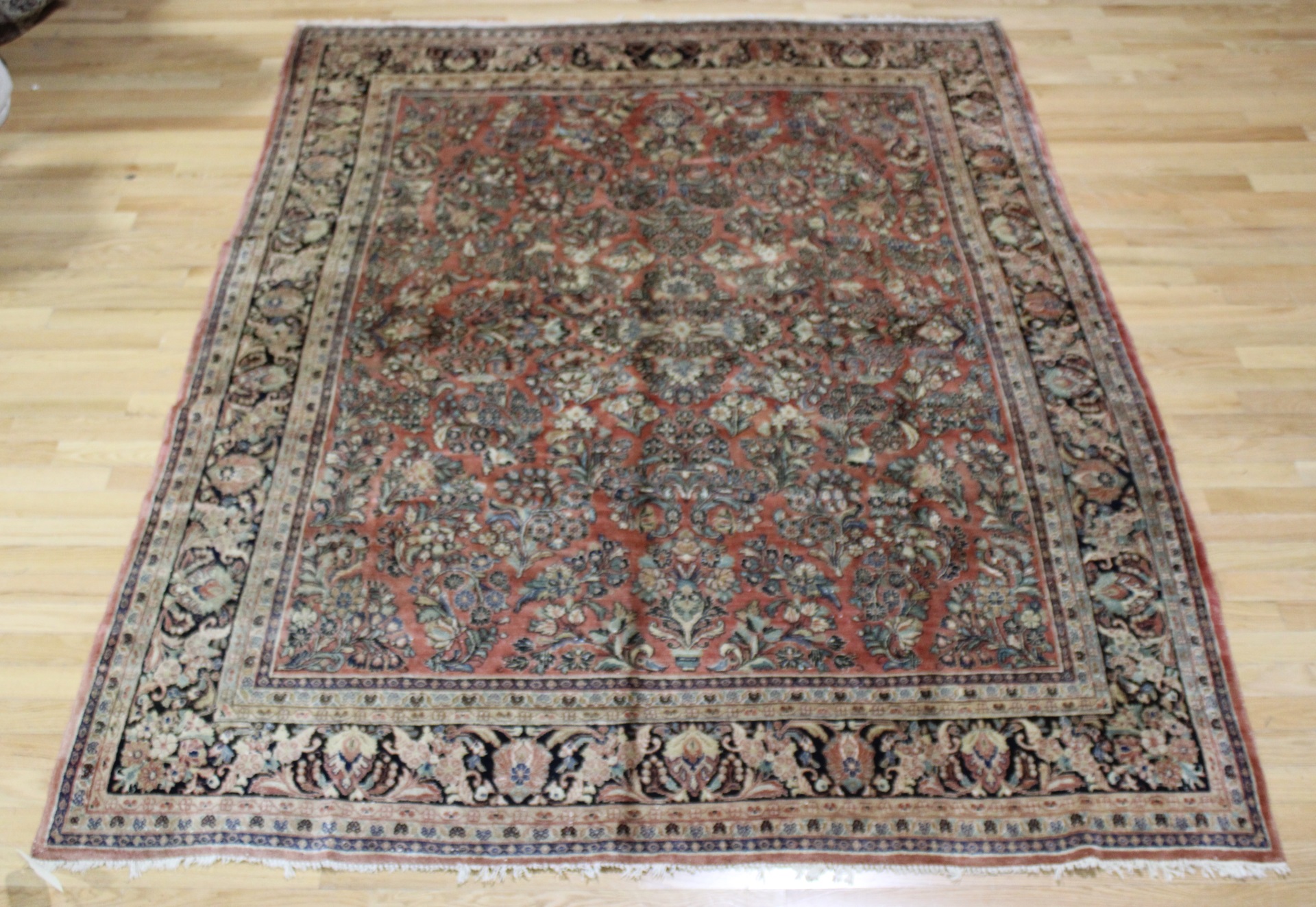 ANTIQUE AND FINELY HAND WOVEN SAROUK 3bc6eb