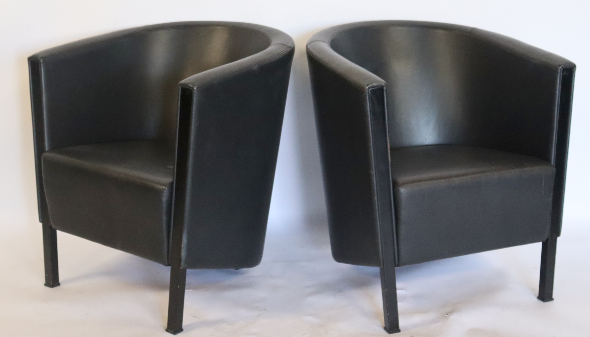 PAIR OF VINTAGE MODERNIST LEATHER