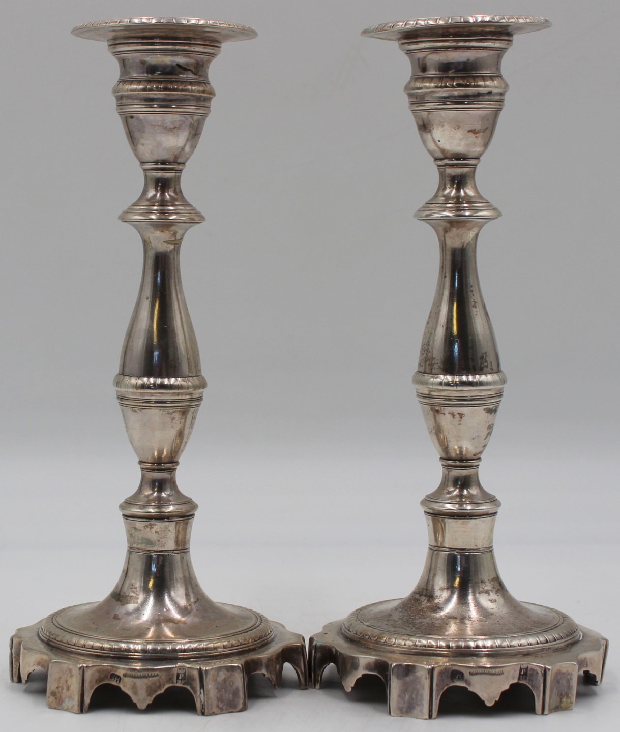 SILVER. PAIR OF PORTUGUESE SILVER