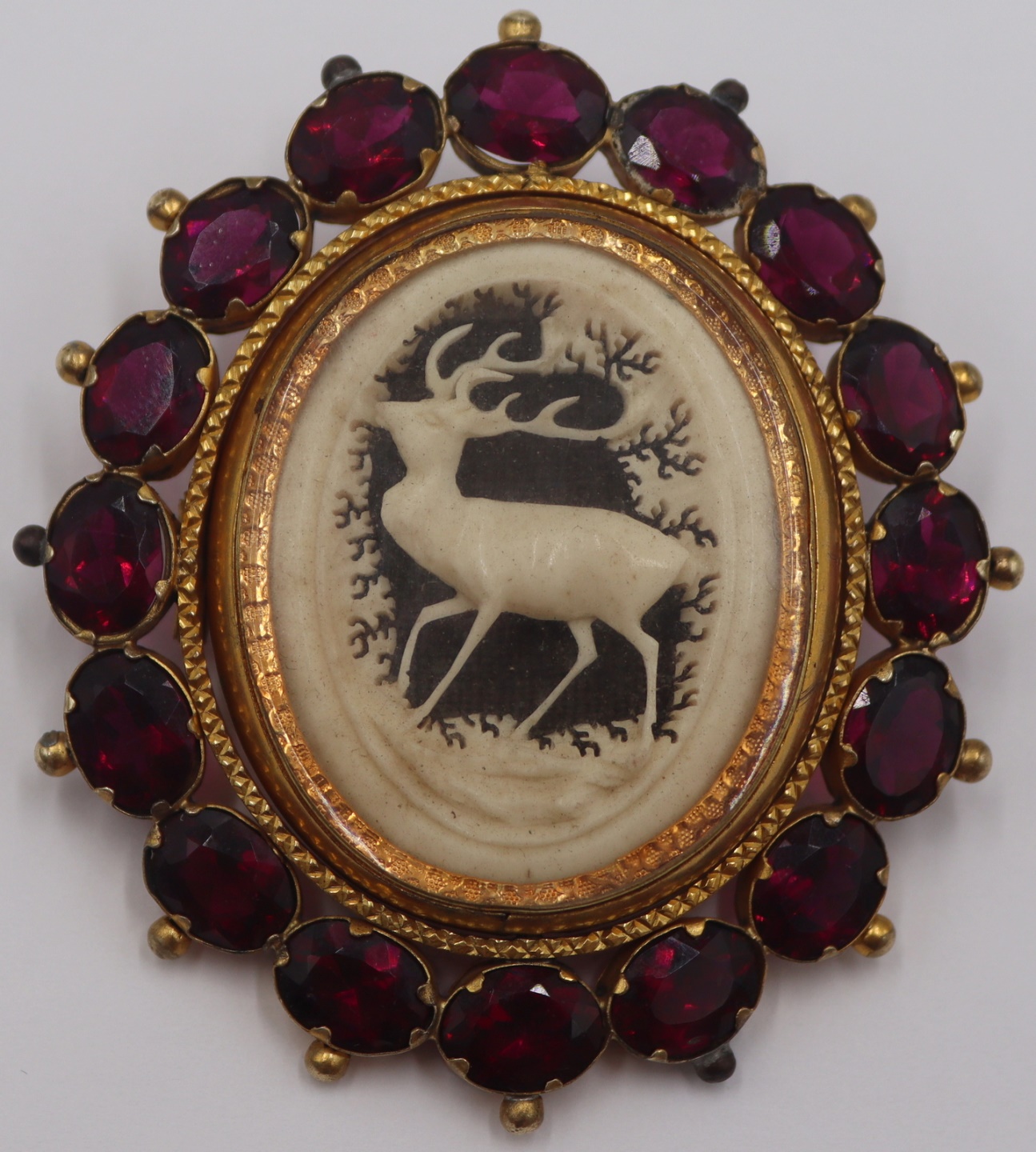 JEWELRY VICTORIAN CARVED STAG 3bc783