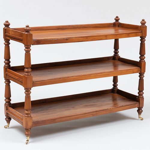 STAINED FRUITWOOD THREE-TIER Ã‰TAGÃ¨RE37