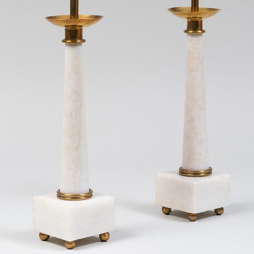 PAIR OF GILT METAL MOUNTED MARBLE 3bc836