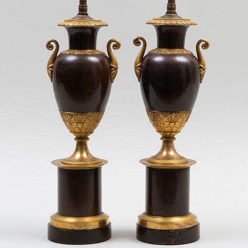 PAIR OF CHARLES X STYLE GILT-METAL