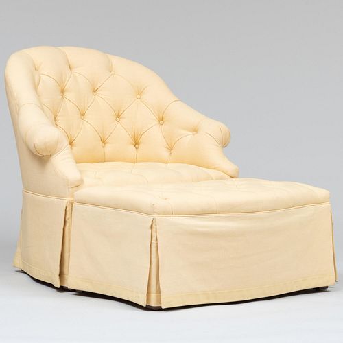 YELLOW LINEN TUFTED UPHOLSTERED