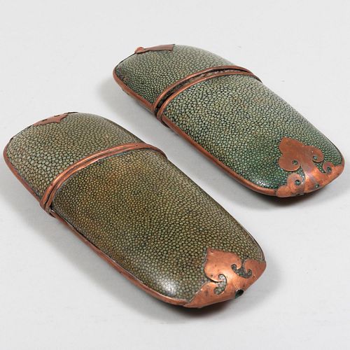 PAIR OF COPPER-MOUNTED SHAGREEN EYEGLASS