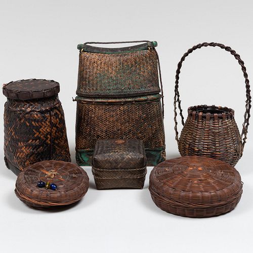 GROUP OF THREE JAPANESE BASKETSTogether 3bc903