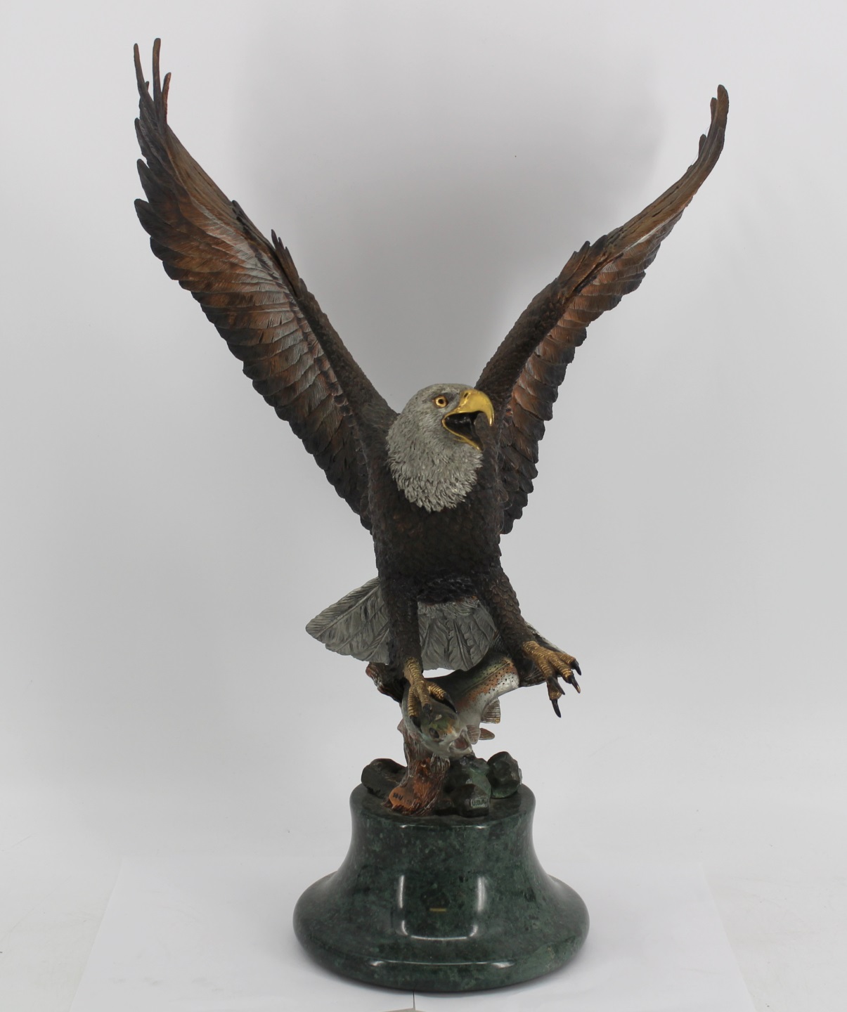 C. CANTRELL SIGNED BRONZE EAGLE OVER