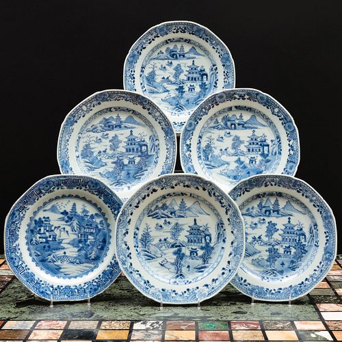 SET OF SIX CHINESE EXPORT BLUE 3bc9ed