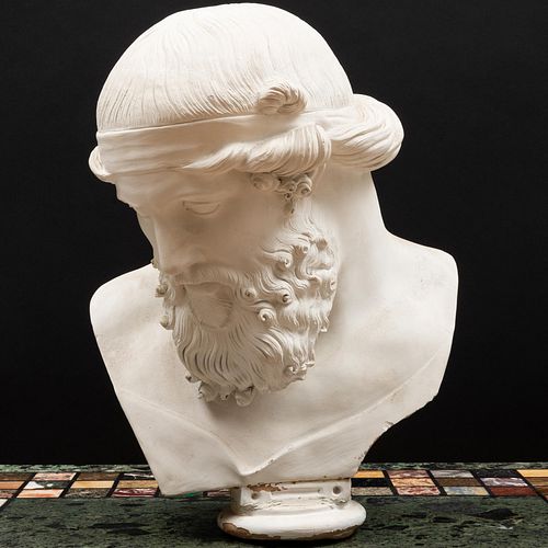 PAINTED TERRACOTTA BUST OF PLATO  3bca0a