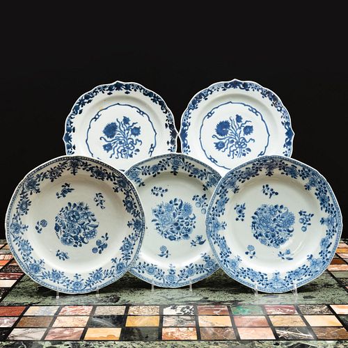 GROUP OF FIVE CHINESE EXPORT BLUE 3bca07