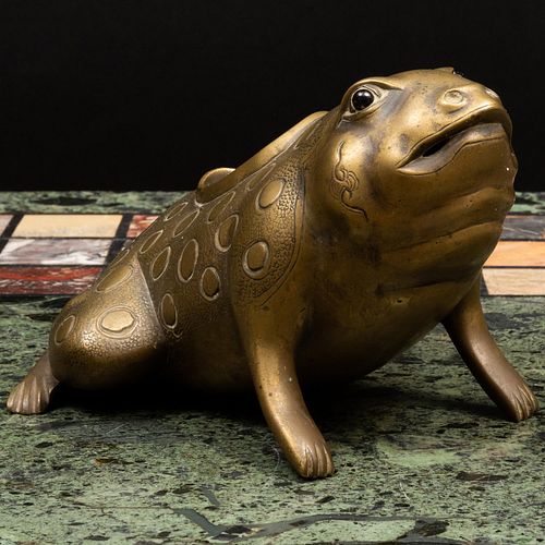 ASIAN GILT BRONZE TOAD FORM CENSERUnmarked  3bca22