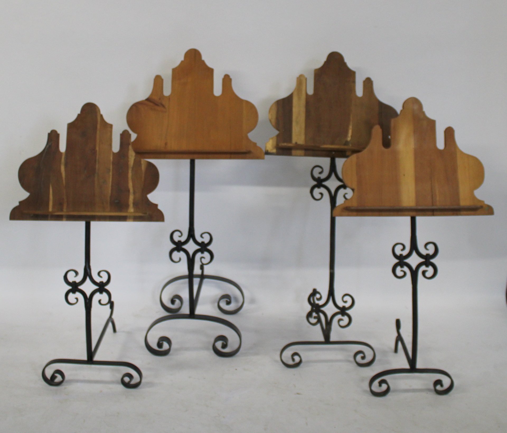 2 PAIRS OF ANTIQUE WROUGHT IRON