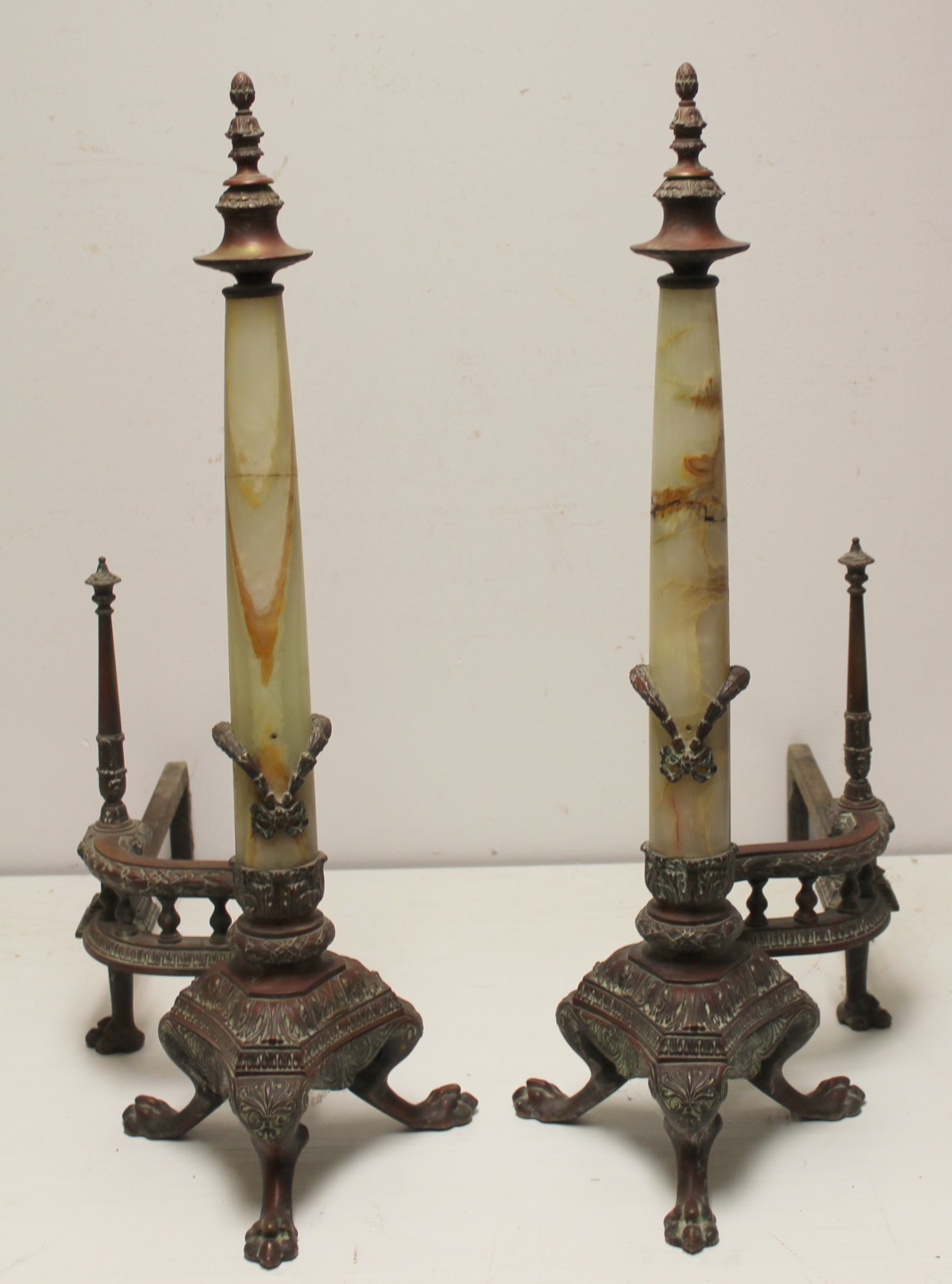 LARGE PAIR OF ANTIQUE BRONZE MOUNTED