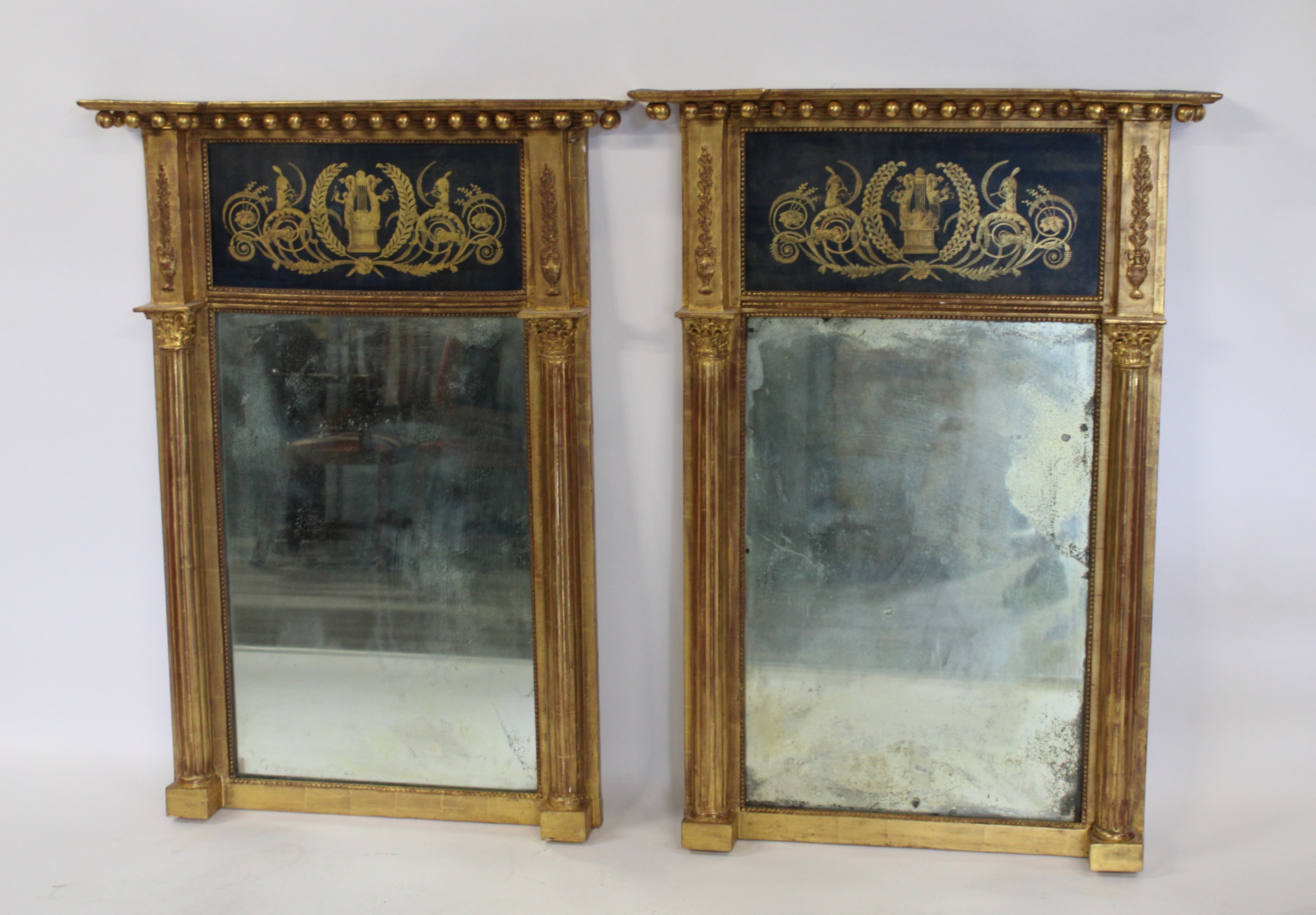 MAGNIFICENT PAIR OF SHERATON MIRRORS