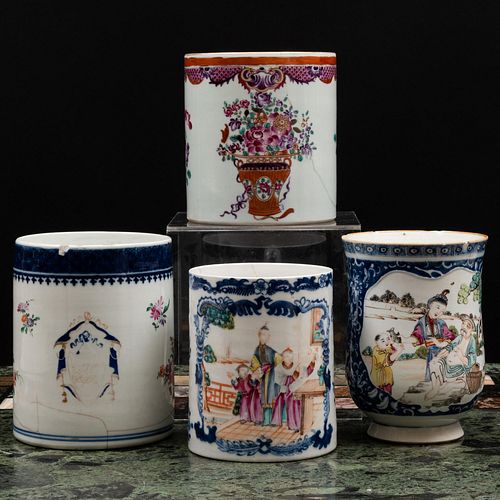 GROUP OF FOUR CHINESE EXPORT PORCELAIN