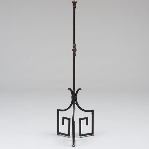 WROUGHT IRON METAL AND BRASS STANDING 3bcae1