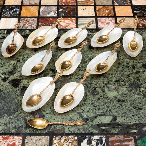 SET OF TEN SHELL CONDIMENT DISHES