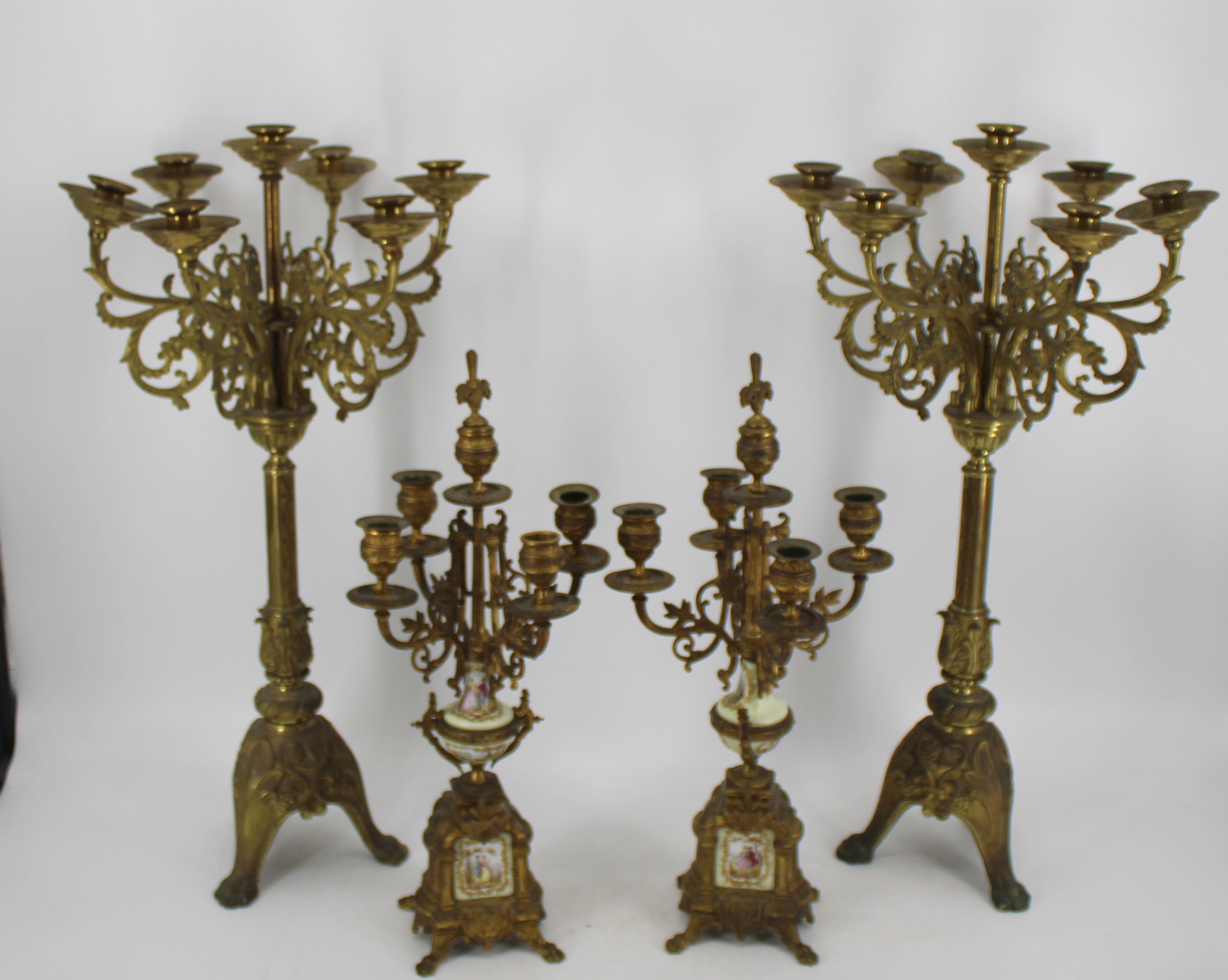 2 PAIRS OF GILT METAL BRONZE 3bcb24