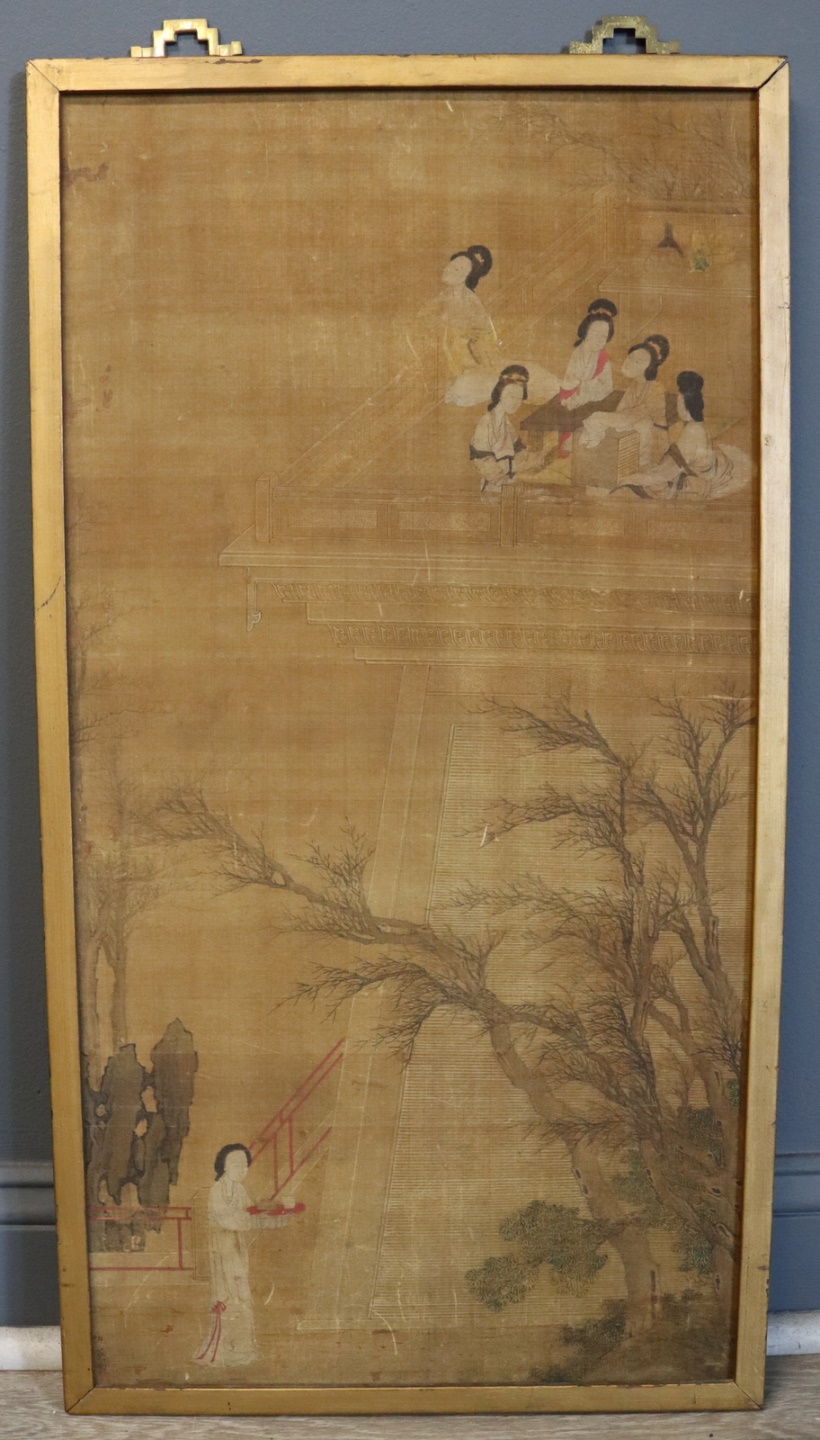 SIGNED CHINESE PAINTING OF LADIES  3bcb31