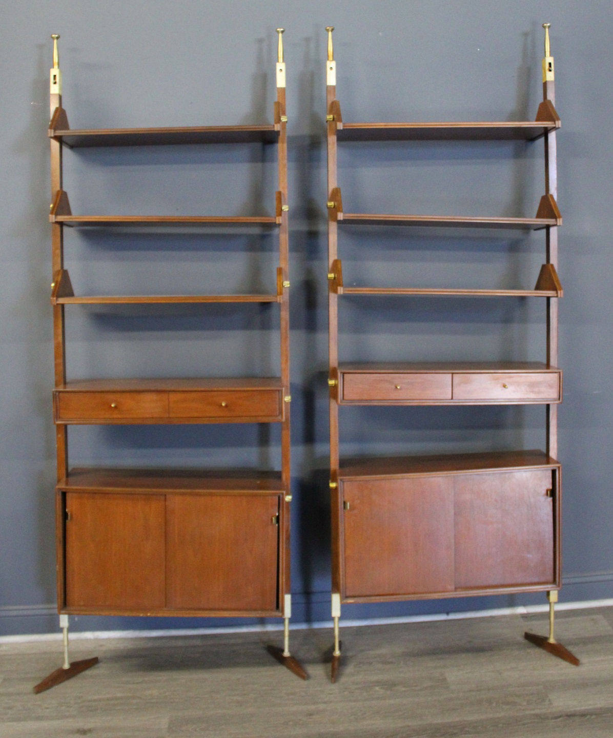 MIDCENTURY PAIR OF WALL UNITS.