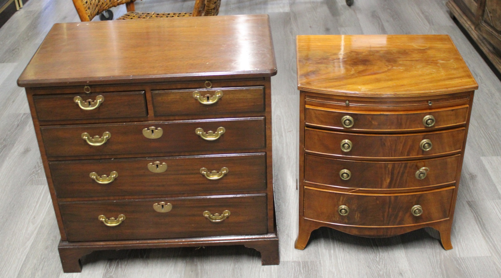 2 ANTIQUE MAHOGANY DRESSERS. 1