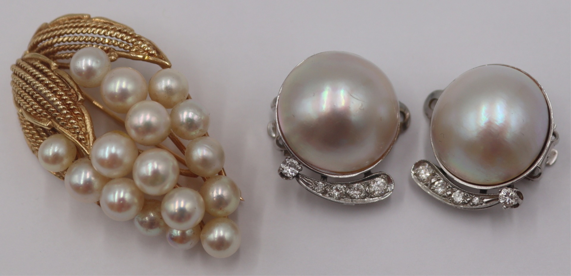 JEWELRY. 14KT GOLD AND PEARL JEWELRY