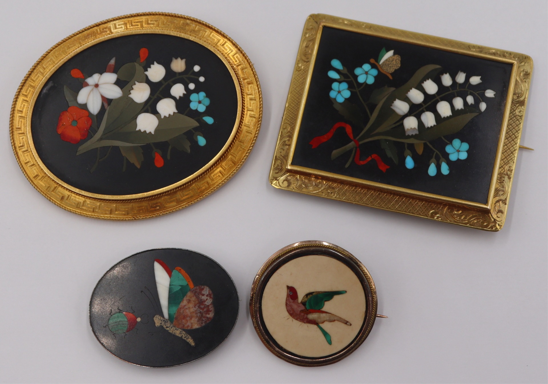 JEWELRY 4 PIETRA DURA PLAQUES 3bcc73