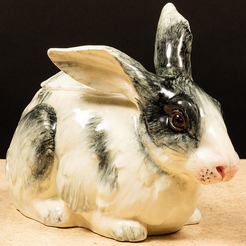CONTINENTAL FAIENCE RABBIT TUREENUnmarked 6 3bcc87