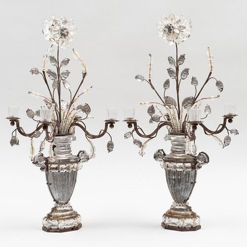 PAIR OF FRENCH SILVERED METAL MOUNTED 3bcd06