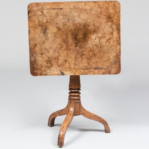 VICTORIAN BURLWOOD TRIPOD TILT-TOP