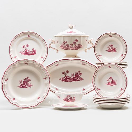 GEIN PUCE DECORATED PORCELAIN DINNER 3bcd86