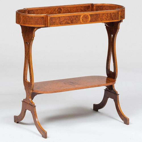 EARLY VICTORIAN BURLWOOD AND TULIPWOOD